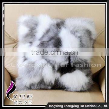 CX-D-33F Hot Sale Custom Made Pillow Case Genuine Fox Fur Decorative Throw Pillow photo-6