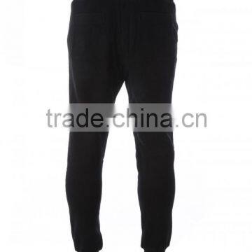 China Manufacurer Custom 65% Cotton 35% Polyester Blend Black Tapered Joggers Wholesale Sweatpants Mens With OEM Logo photo-2