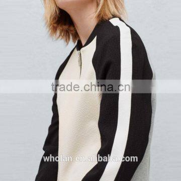 Fashion Womens Bomber Jacket Custom Casual Fitness Womens Coat Outwear photo-2