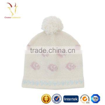 Baby Romper Set With Intarsia Flowers Matching Baby Knit Beanie and Intarsia Knit Blanket photo-4