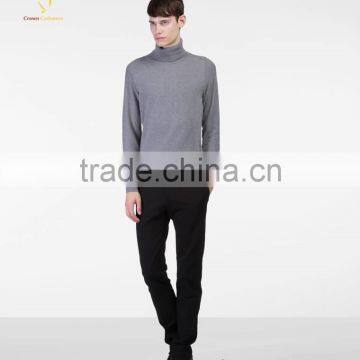 Turtleneck Mens Heavy Wool Knit Plain Pullover Sweater photo-2