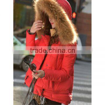 2015 New Design Short Ladies Black Designer Coat With Hoody photo-4