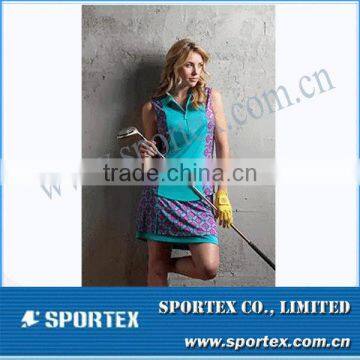 2015 New Design Athletic Contrast Color Women Golf Apparel MZ0103