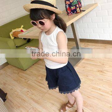 S16939A Baby Girls Pom Pom Shorts Girl's Summer Cotton Shorts photo-4