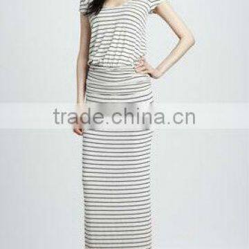 2013 New Arrival Stripe Linen Maxi Dress 3045