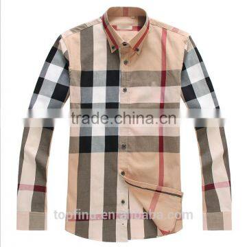 OEM Latest Fashion Beautiful Check Pattern Latest Cotton Shirt Designs for Men photo-3