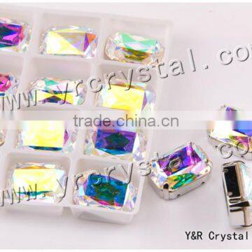 fancy cut fancy crystal glass stone octagon crystal with claw