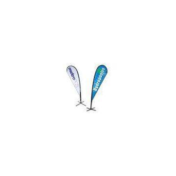 Mini Advertisement Flying Banner Display , Teadrop Feather Flag Stand