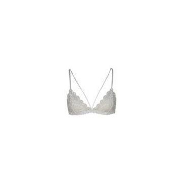 Soft White Bralette Wireless Bra In Stretch Lace Fabric Brassiere