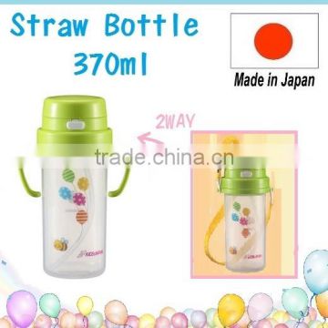 Japan Baby Kids 2way Straw Bottle Green 370ml Wholesale