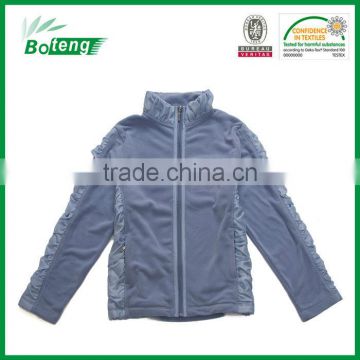 Ladies fashion Polar micro fleece Jacket with wrinkle effect