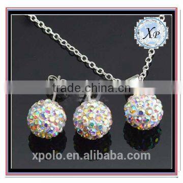 XP-JS-0205 FACTORY PRICE ball wholesale crystal fashion latest italian jewelry set