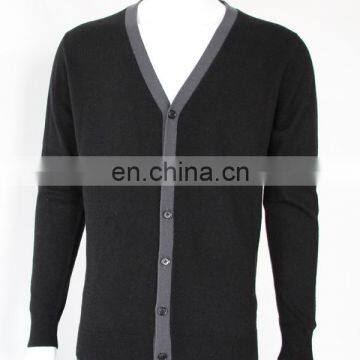 wholesale Men's cashmere button front mock neck cardigan