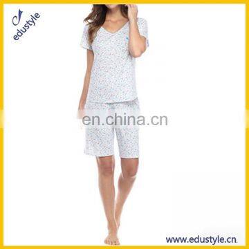 High Quality Classic V-Neck Woman Wholesale Cotton Pajamas