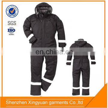 Men's waterproof work winter coveralls with Reflective Tape and cap