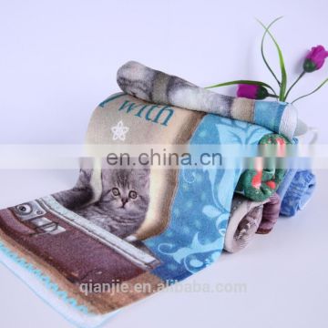 decorative microfiber tea towel with custom heat transfer printing for kitchen use