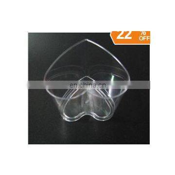 wholesale heart shape lamy pudding cup with Lid clear disposable cups with lids