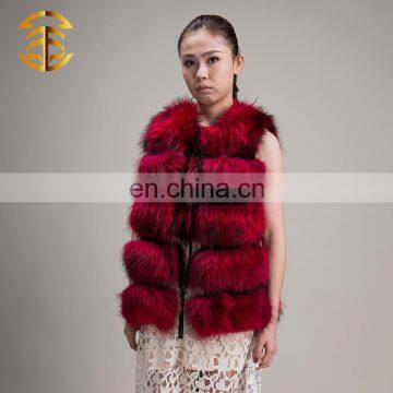 New Design Women Women Genuine Raccoon Fur Vest photo-3