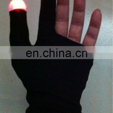 Red LED two finger gloves