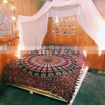 Indian mandala Bed sheet cover, bed sheet pillow cases, bohemian bed set roundie mandala duvet cover & sheet bed cover Ethnic