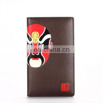 CUSTOM CHINESE GIFT PEKING OPERA FACE LEATHER WALLETS CARD HOLDER