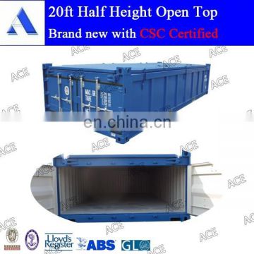 New 20ft half height open top container