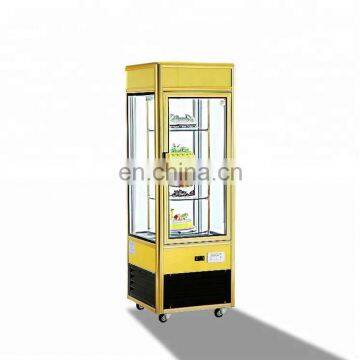 Rotating Quadrilateral Cake Cooler Showcase For Bakery,Upright Display Showcase,Commercial Display Cake Refrigerator Showcase