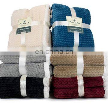 Jacquard Flannel Reverse to Sherpa Blanket Cozy Fleece Throw photo-6