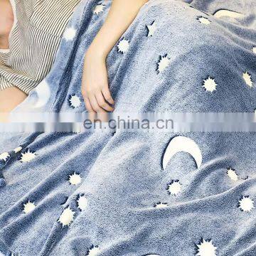 100% Polyester Amazon  Super Soft Star Flannel Glow in the Dark Blanket