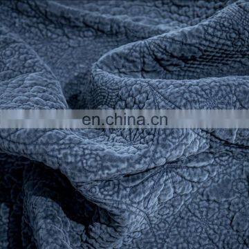 Oversized Microfiber Lightweight Blue Color Embossed Wavelet Pattern Quilt Set /bedding Sheet Sets photo-5