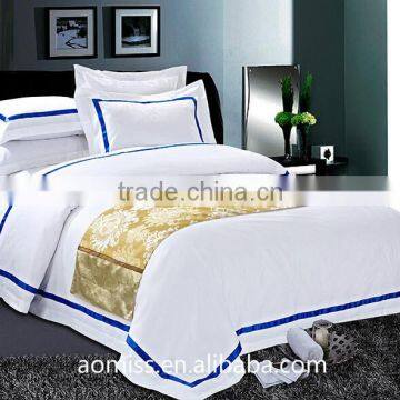 Cotton 400 Thread Count Hit Color Sateen bedding Set White Bed Linen Hotel