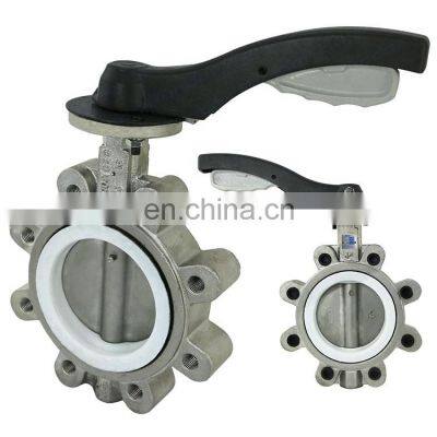 Bundor 1.5-10 Inch Stainless Steel With-pin Type LT 8 Inch PTFE Seat Lug Butterfly Valve