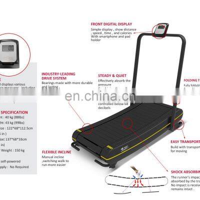 Home Wholesale Price Curve Runner Fitness Equipment Curved Treadmill & Air Runner Self-powered Low Price Curve Treadmill photo-3
