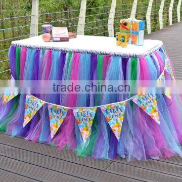 Hot Sale New Customized Tutu Tableware Tulle Table Skirt Party Wedding Decorations Best Price Gift SD103 photo-5