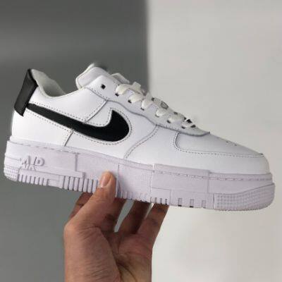 Nike Wmns Air Force 1 Pixel QS LowParticle Beige Shoes in Black/White photo-2