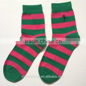 2015 hot saling women bright-coloured socks stripe sock