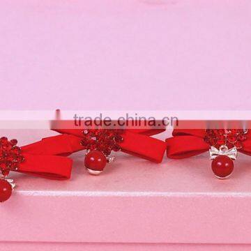 Two color Hair accessory hair band Crystal and Rhinestone hair bow Textil