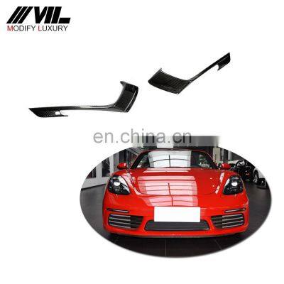 Carbon Fiber 718 Front Canards for Porsche 718 Boxster Cayman 2016-2019