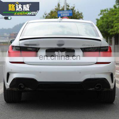 M Sport For Bmw G20 3 Series Tuning Mp Style Glossy Black Spoiler Rear Lip Rear Diffuser photo-2