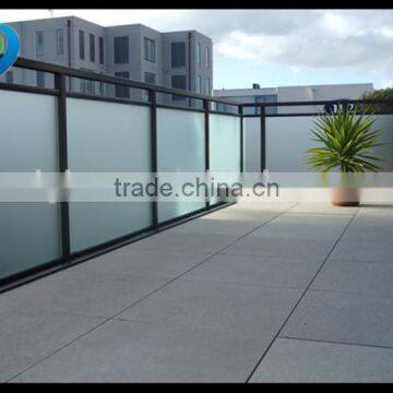 Decorative tempered acid etched glass for building