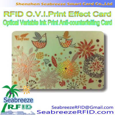 RFID O.V.I.Print Effect Card, Optical Variable Ink Print Anti-counterfeiting Card