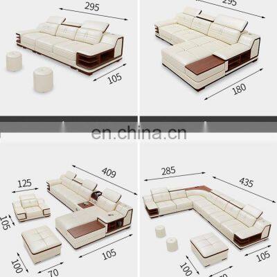 luxury furniture corner couch one two three sofas italian modern with USB Charge living room sofas set furniture