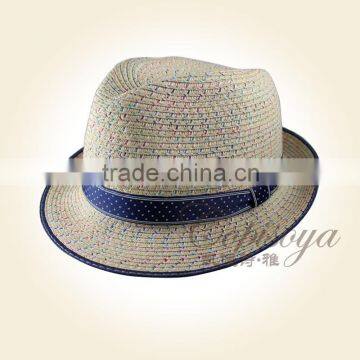 2015 customed lady fancy fedora straw hat