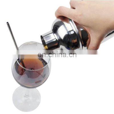 Stainless Steel Barware Cocktail Shaker Set With Stylish Bamboo Stand Perfect Home Bartender Kit and Bar Tool