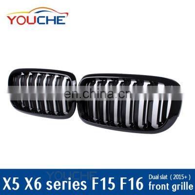 F15 F16 Replacement ABS Car Front Bumper Mesh Grille for BMW X Series X5 X6 2015+ photo-3