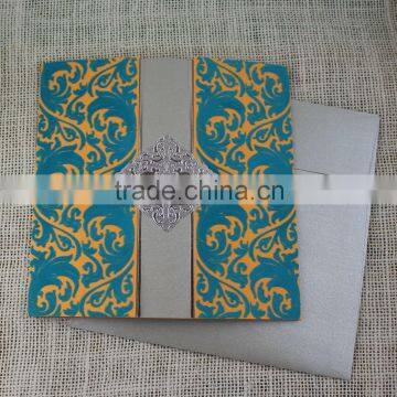 Various Color Handmade Delicate Luxury Invitation Card With Flocking photo-3