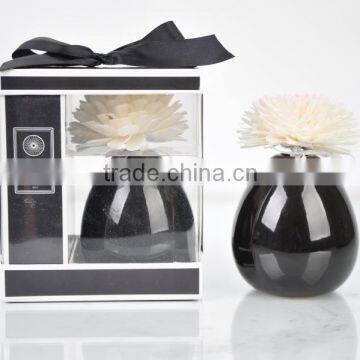 180ml Home fragrance Aroma Reed Diffuser with ceramic bottle and sola flower SA-2001