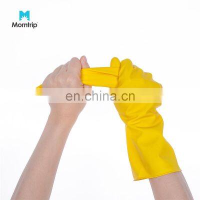 Low Price Waterproof Household Cleaning Latex Gloves Silicone Kitchen Rubber Dish Washing Gloves With Diamond Pattern Grips