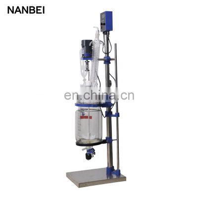 chemical stirring distillation device oil heating 5l mini double jacketed glass reactor