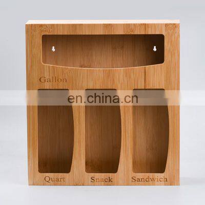 Compatible Plastic Baggie Food Home Storage Boxes Containers Ziplock Bags Bamboo Organizer And Dispenser Ffor Kitchen Drawer photo-3